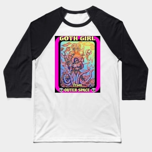 GOTH GIRL from OUTER SPACE #2 w/The Metaluna Mutant Double Sided Print Baseball T-Shirt